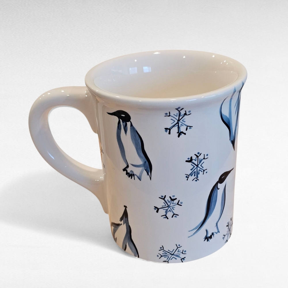 Eddie Bauer Penguin Snowflake Heavy Duty Coffee Cup Mug 16oz
